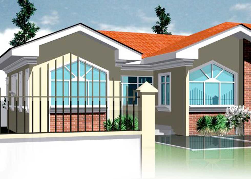 Ghana Floor Plans - 4 Bedrooms and 3 Bathrooms for All African Countries