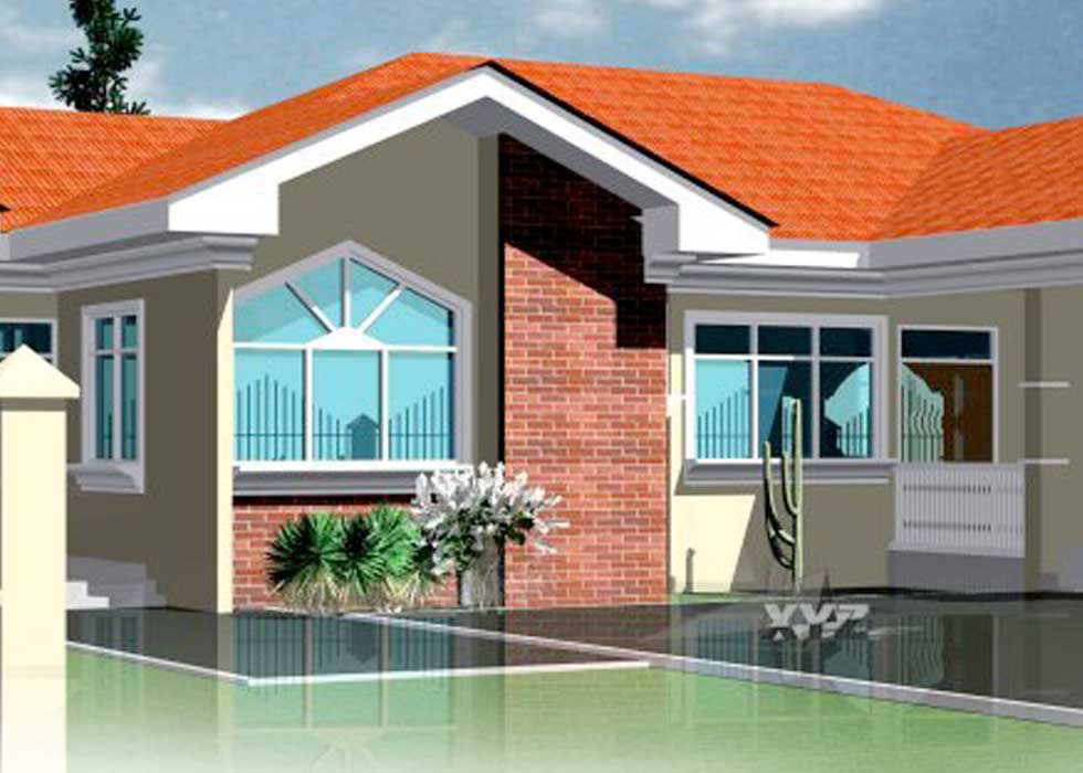 Ghana Floor Plans - 4 Bedrooms and 3 Bathrooms for All African Countries