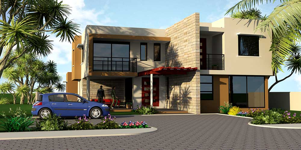 Five Bedrooms Contemporary  House  Plan 